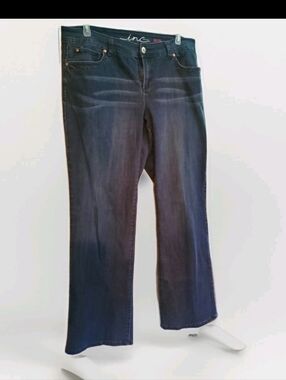 INC  Boot Cut Curvy Fit Distressed Western Style Jeans 16Long